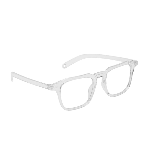 Unisex Clear Lens & White Square Sunglasses with UV Protected Lens CR_CLR_SQR "